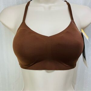 Brown Seamless Women's V Neck Bralette Small